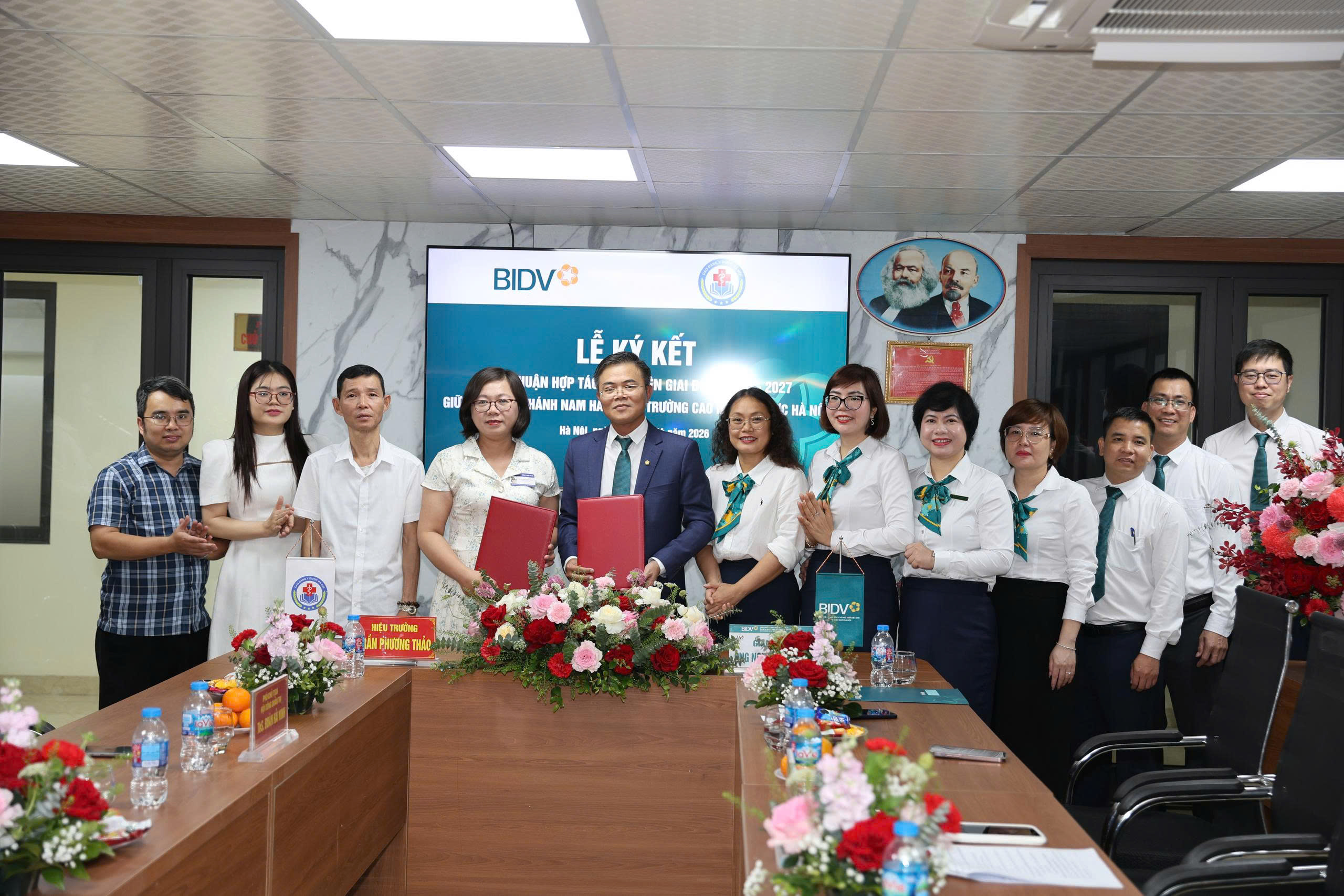Lễ ký thoả thuận hợp tác toàn diện giai đoạn 2026-2027 giữa BIDV Chi nhánh Nam Hà Nội và Trường Cao đẳng Y Dược Hà Nội